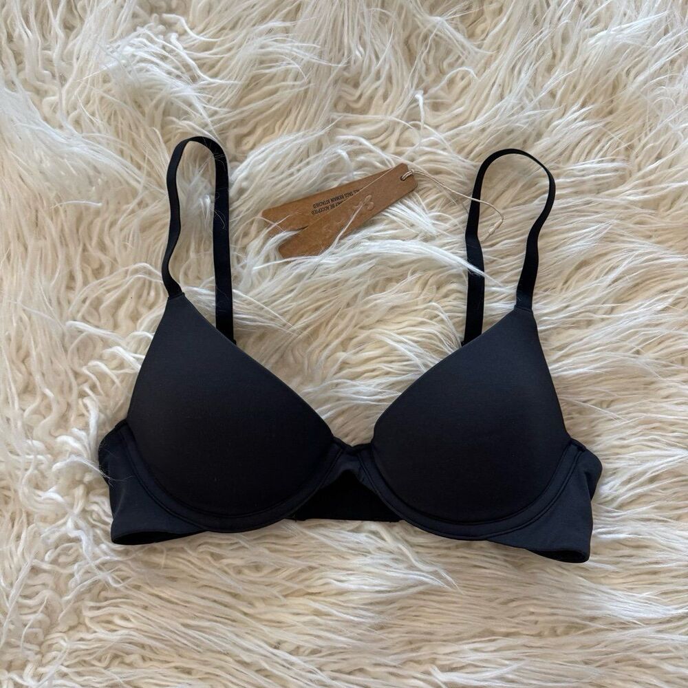 Skims Fits Everybody Scoop Plunge Bra Onyx Size 32A